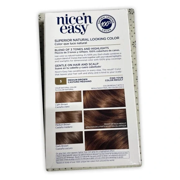 Nice'n Easy Permanent Hair Color, 5 Medium Brown, pack of 2 - Picture 3 of 5